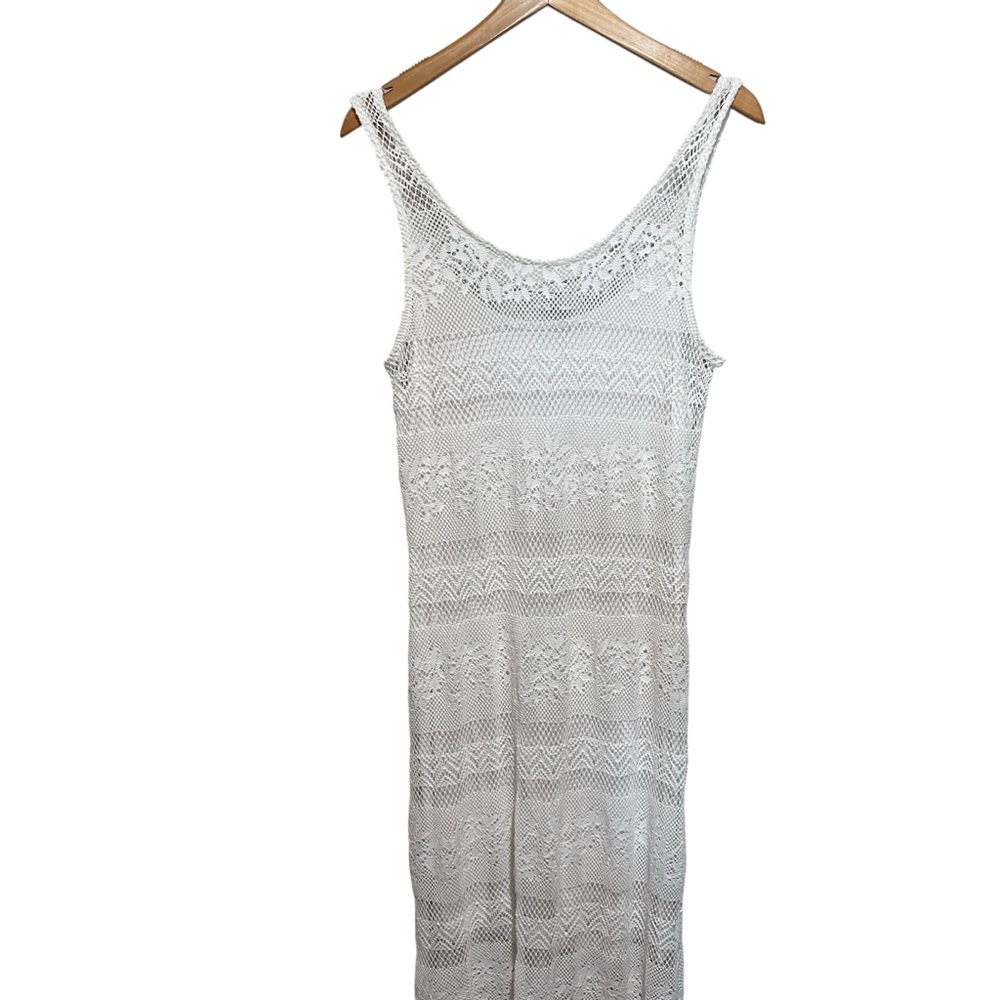 Bar III White Maxi Knit Sleeveless Boho‎ Dress Size M